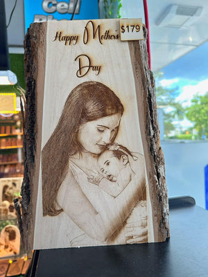 Custom Baby Portrait Wood Engraving